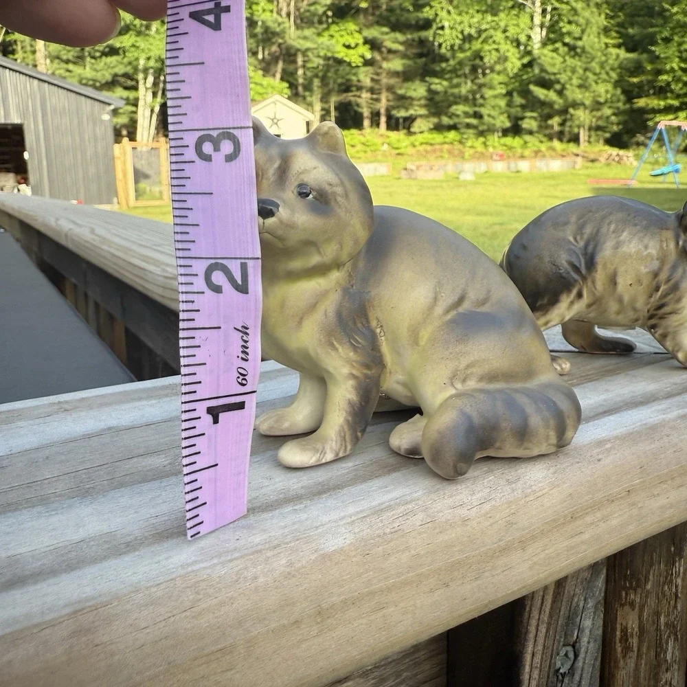 Vintage Enesco Raccoon Salt and Pepper Shaker Camp Cottage Woods Lake